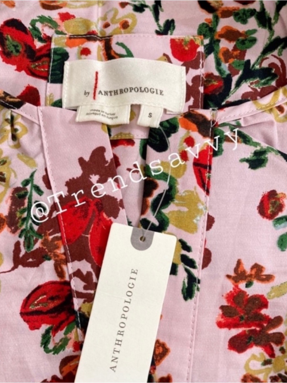 Anthropologie Somerset Floral Smocked Maxi Dress Pink Rose Small Cottagecore NWT - Picture 4 of 8